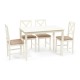 Обеденный комплект эконом Хадсон (стол + 4 стула)/ Hudson Dining Set дерево гевея/мдф (Слоновая кость) (Tet Chair)